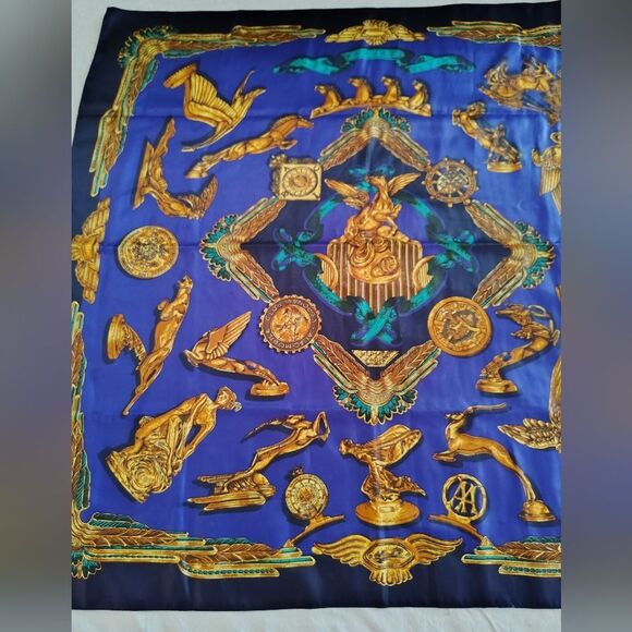 Vintage Scarf Parures De Vent Car Ornaments Gold - Picture 4 of 16